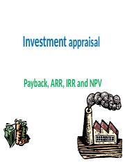 Week 9 - Investment Appraisal.pptx