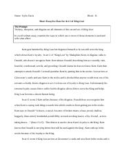 Kylie Davis - Short Essay In-Class for Act 2 of King Lear.docx