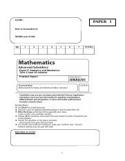 17 AS Statistics and Mechanics Practice Paper I.docx