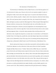 huck finn essay outline