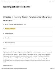 Chapter 1: Nursing Today, Fundamental of nursing | Nursing School Test Banks.pdf