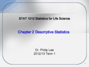 STAT1012 Ch2 Descriptive Statistics