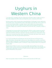 Uyghurs in Western China.docx