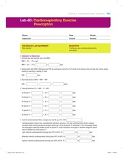 Lab 6D Cardiorespiratory Exercise Presscription