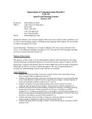 CSD 545- Speech and Hearing Sciences- Syllabus