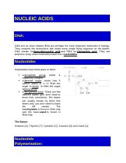 Nucleic Acids, DNA Genetic Code Transcription Translation.docx