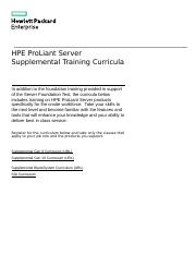 ProLiant Supplemental Training Curricula.docx