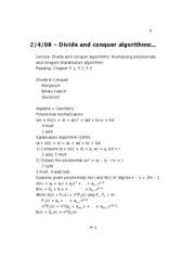 08 - Divide and conquer algorithms- Multiplying polynomials and integers (Karatsuba&acirc;€™s algori