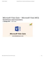 Microsoft Visio Quiz - Microsoft Visio MCQ Questions and Answers.pdf