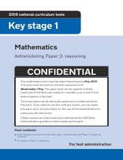 2019 Key Stage 1 Year 2 - Mathematics Administering Paper 2 Reasoning.pdf