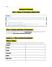 Unit 2 Guided Notes Origins of Government.docx