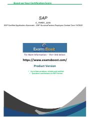C_THR81_2205 SAP Certified Application Associate - SAP SuccessFactors Employee Central Core 1H2022.p