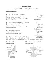 Math 151 Assignment 14