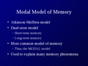 06 Modal Model of Memory