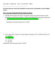 CHEM1100-OL Practice Problems Test 3  with Answers Created 102415 with focus on Gas Laws