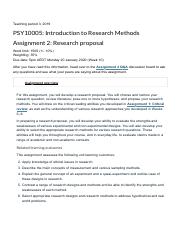 psy10005 introduction to research methods assignment 1 critical review
