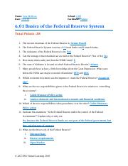 6.01 Basics to the Federal Reserve