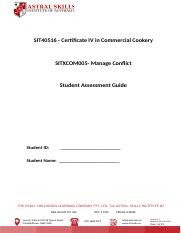 V2_SITXCOM005- Manage Conflict_Student Assessment and Guide.docx