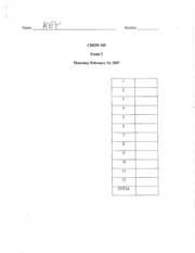 Chem 105 Exam 1 Solutions 2007