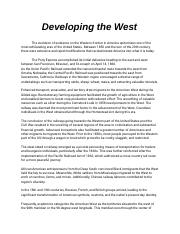 Developing the West.docx