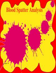 Blood Spatter Analysis 2014