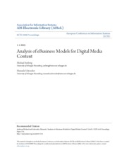 Case Study 1 - Analysis of eBusiness Models for Digital Media Content