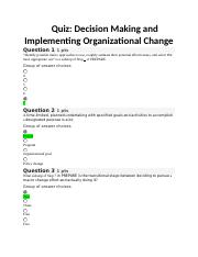 Quiz 4 - Decision Making and Implementing Organizational Change.docx