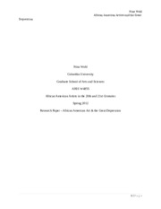 Research Paper - African American Art and the Great Depression