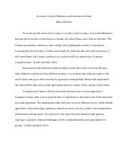 Economic Growth Differences and International Trade.docx