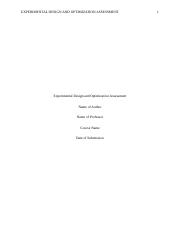 Experimental Design and Optimization Assessment.edited.docx