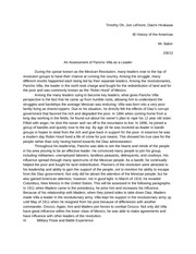 Pancho Villa Assessment Paper