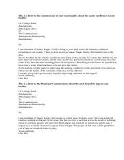 letter to municipal corporation regarding sewage problem