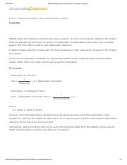 macrs depreciation explanation formulas