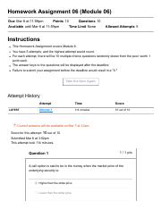 Homework Assignment 06 (Module 06) _ (Spring 2022) FNBSLW387 INVESTMENT OPERATIONS & SECURITIES REGU