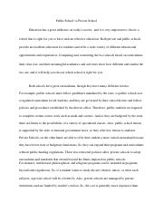 compare and contrast public and private schools essay