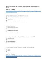 Liberty University HIEU 202 Assignment 3 Quiz The Age of Enlightenment answers new A+.docx