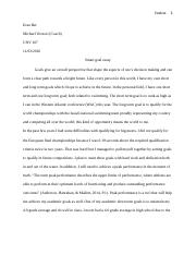 strong goals for writing an english essay