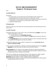 Chapter 8 The Dynamic Coast Notes