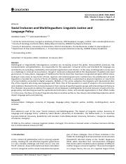 SI 9(1) - Social Inclusion and Multilingualism_ Linguistic Justice and Language Policy.pdf