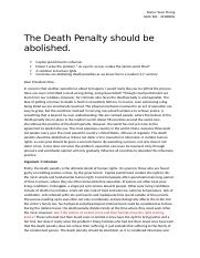 the death penalty should be abolished essay