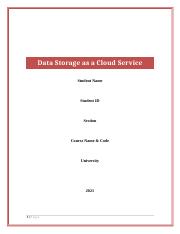 (New) - Data Storage as a Cloud Service.docx