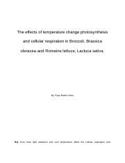 Lab Photosynthesis and Cellular Respiration Badre-Hume