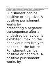 I think punishment is the act of inflicting a consequence or penalty on someone because of their mis