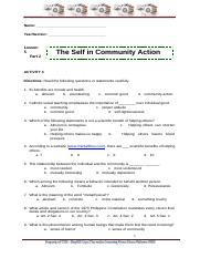 Week 7_Activity 3_The Self in Community Action.docx