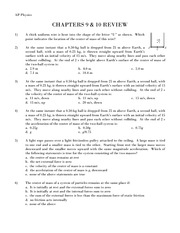 potential and kinetic energy test review with Answer Key