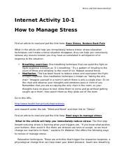 Wk3 Stress&CVD Assessment Latoya Dyer