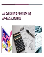 An overview of investment appraisal method.pptx