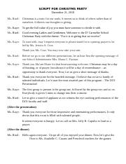 SCRIPT FOR CHRISTMS PARTY.docx - SCRIPT FOR CHRISTMS PARTY December 21 ...