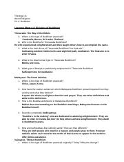 Copy of Learning Sheet 4-2: Division of Buddhism