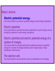 Chapter 23 Edited Elecrtic Potential Energy and Electric Potential.ppt